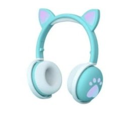 BK1 Cute Wireless Headphones LED Light Cat Ear And Cat Paw With Microphone