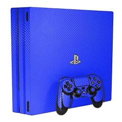 System Skins Sony Playstation 4 Pro Skin PS4-PRO - New - 3D Carbon Fiber Candy Blue - Air Release Vinyl Decal Console Mod Kit By
