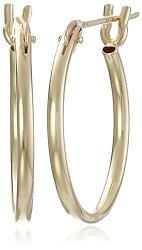 Amazon Collection 10K Yellow Gold Hoop Earrings 0.6" Diameter
