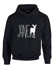 Jane Doe Printed Hoodie - Black white L