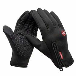 Tendaisy Warm Thermal Gloves Cycling Running Driving Gloves Black