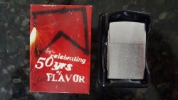 Original 2005 Marlboro Zippo Lighter Celebrating 50 Years Of Flavor Brushed Chrome New In Box