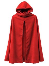 Hunleathy XXL Hooded Cape Coat in Red