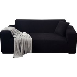 Stretch Couch Cover Black 235-300CM