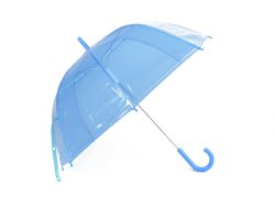 ALICE UMBRELLAS 8 Panel Transparent Hook Handle Umbrella - Blue