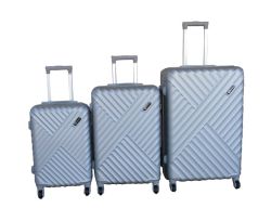 Travel Luggage Suitcase Bag Set-stylish And Convenient - 3 Piece - Silver