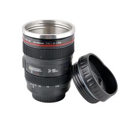 EF 24-105MM F 4.0L Camera Lens Thermos Cup Stainless Steel Coffee Mug Black