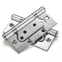 Rzdeal SU304G 5.25 Inch 100 X 50 X2.3 Mm Non-mortise Bi-fold Mute Door Hinges Stainless Steel A Pair