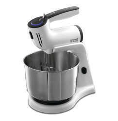 Russell Hobbs 21200-56 Aura Stand Bowl Mixer - 300W Hand Stand Mixer 5 Speed Settings + Turbo 3.5L Stainless Steel Mixing Bowl With Manual Rotation