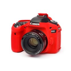 Easycover Pro Silicon Camera Protective Case For Canon 80D Red - ECC80DR