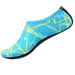 Han Shi Water Shoes Men Women Fashion Outdoor Sports Diving Swim Soft Beach Yoga Socks XXL Blue