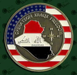Us Army Militarty Operation Freedom War Navy Baghdad Map Medal Souvenir