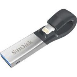 SanDisk Ixpand USB And Lightning Flash Drive USB 3.0256GBBLACK And Silver