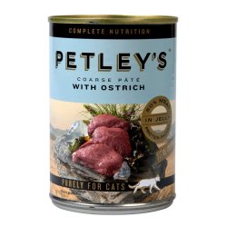 Petleys - Adult Cat Food Can Terrine Rich In 375G Ostrich