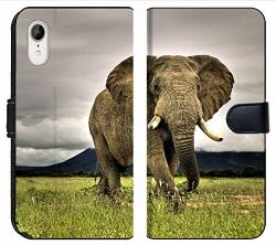 Apple Iphone Xr Flip Fabric Wallet Case Image Of Africa Elephant Animal Safari Nature Big Wildlife Wild Mammal African Large Park Trunk National Dangerou
