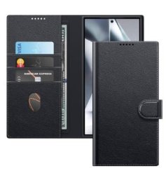 JETech Samsung Galaxy S24 Ultra Premium Folio Wallet Case Black