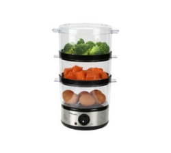 3 Tier Food Meat Veg Steamer 6 Litre With Timer For Vegetables