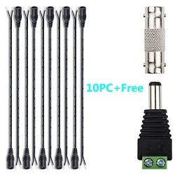 Eagles Tm 10PCS Dc Power Pigtail Female 5.52.1MM 12 Inch Plug Cable Plug Wire With Dc Male And Bnc Female To Female Jack Connector For Cctv