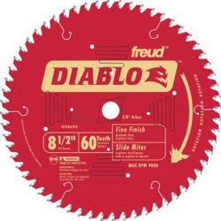 Freud D0860S Diablo 8-1 2-INCH 60 Tooth Fine Finishing Miter Saw Blade With 5 8-INCH Arbor