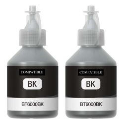 Brother Bt 6000 BT6000 BT60 Ciss Black Ink Bottles X 2 - Compatible