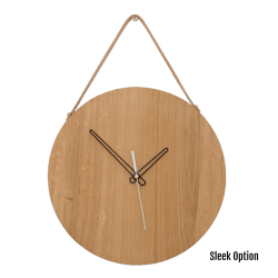 Magna Wall Clock In Oak - 300MM Dia Clear Varnish Sleek White Second Hand