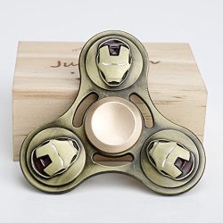 Fidget Tri-spinner Toy Hand Spinner Metal Super Hero Ion Man Fidget Spinner Finger Gyro Stress Reducer Relieve Anxiety Boredom And Edc Bronze