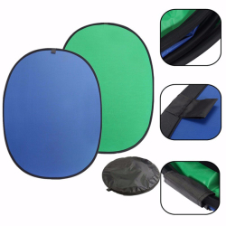 Green Blue 2-in-1 Background Panel Popup Backdrop Reversible Collapsible Screen Photograhy Accessory