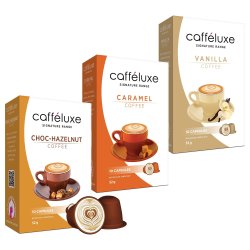 Caffeluxe Nespresso Compatible 30 Capsules Bulk Flavoured Coffee Selection