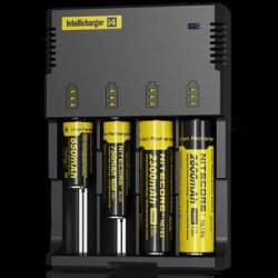 1.2V-4.2V Nitecore I4 Battery Charger For 26650 18650 16340 14500 Aa Aaa Universal Battery Black