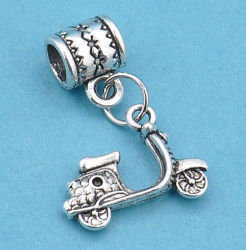 Silver Colour Bead Dangling Bead Scooter Fits Most European Charm Bracelets
