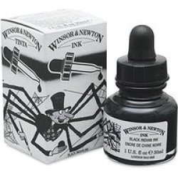 Drawing Indian Ink 30ML Water Resistant With Dropper Black