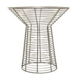 Fundi Light & Living Fundi Living Wire Table With Glass Top Chrome