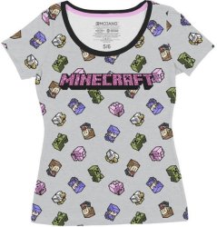 Minecraft - MINI Glitter - Girl Tee - Grey Melan 5-6 Years