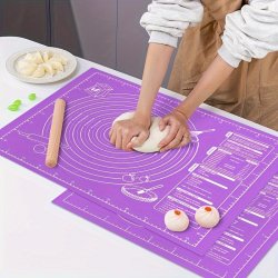 Extra-thick Non-stick Pastry Mat With Measurements - Perfect For Baking Rolling Dough & Kneading - Food-grade Eva Material - Ideal For Halloween Christmas Easter Thanksgiving