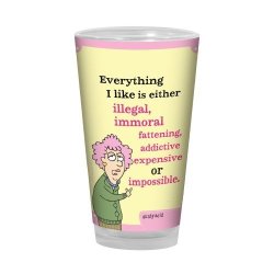 Tree-free Greetings PG02843 Aunty Acid Artful Alehouse Pint Glass 16-OUNCE Illegal Immoral Etc.