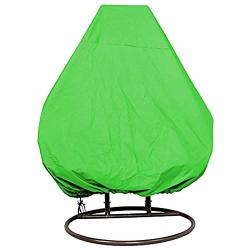 Qees Patio 2 Person Swing Egg Chair Cover Heavy Duty Waterproof Outdoor Hanging Chair Dustproof Cover Double Wicker Egg Swing Chair Protector Easy On