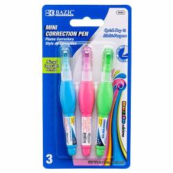 Bazic Products New 374344 Pen Metal Tip MINI Correction 3 Ml 24-PACK School Supplies Whole Bulk Seasonal School Supplies Fire