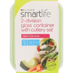 Smartlife Glass Container With Cutlery Set 1000ML