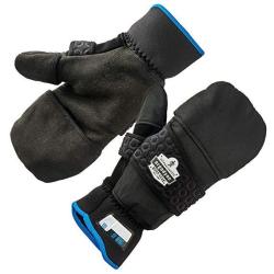 Ergodyne Proflex 816 Convertible Winter Work Gloves With Flip Top Mitten Black Medium