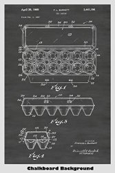 Egg Carton Patent Print Art Poster: Choose From Multiple Size And Background Color Options