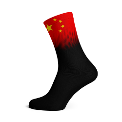 China Flag Socks - Large Black