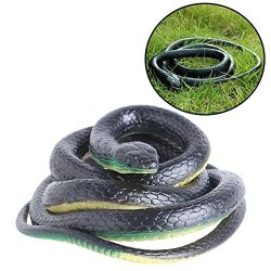 1 PC Large Realistic Rubber Black Snake 52 Inch Long Scare Toy for Halloween Decoration