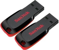 Sandisk Cruzer 32GB 16GB X 2 Cruzer Blade USB 2.0 Flash Drive Jump Drive Pen Drive SDCZ50 - Two Pack