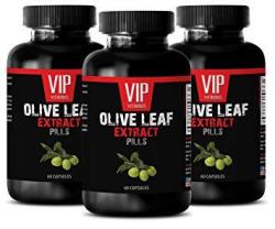 Blood Pressure - Olive Leaf Extract - Blood Pressure Reducer - 3 Bottles 180 Capsules