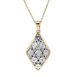 0.12ctw Diamond Pendant In 925 Sterling Silver With 14k Yellow Gold Finish