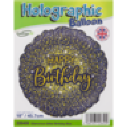 UK Glamorous Glitter Blue Happy Birthday Helium Balloon 46CM