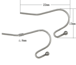 Stainless Steel Hook Earwire 304 Stainless Steel Original Color 22x13x2mm 0.8mm Sold Per Pair