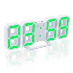 Eaagd Electronic LED Digital Alarm Clock Upgrade Version Clock Can Adjust The LED Brightness Automatically In Night White green
