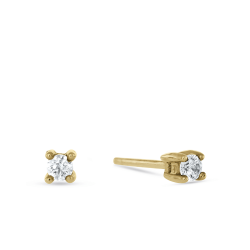 9CT Yellow Gold & 0.10CT Diamond Solitaire Stud Earrings