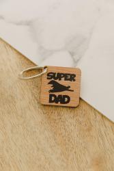 Wooden Key Ring - Super Dad - Afrikaans